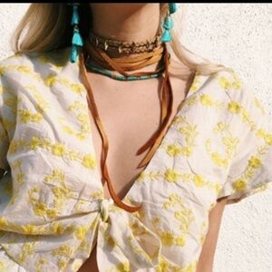 💕VANESSA MOONEY💕 Dallas Leather Choker Necklace